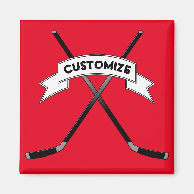 Hockey Player/Fan Benutzerdefinierter Teamname ode Magnet (Vorne)