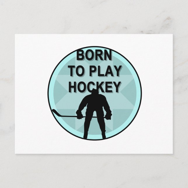 Hockey Player Geboren, um Tshirts und Geschenke zu Postkarte (Vorderseite)