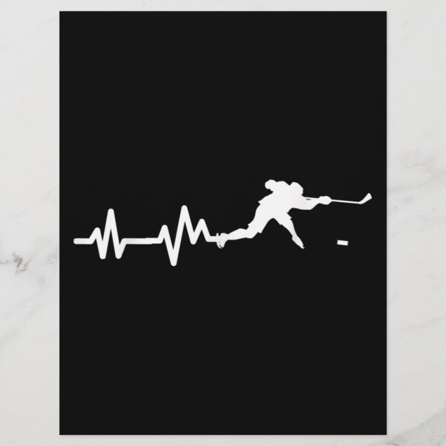 Hockey Player Heartbeat Eishockey Briefbogen (Vorderseite)