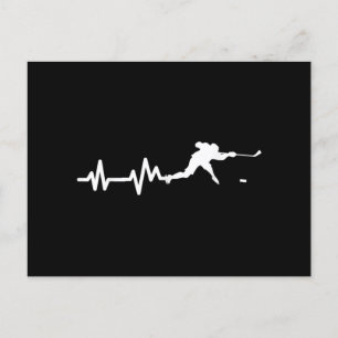Hockey Player Heartbeat Eishockey Feiertagspostkarte