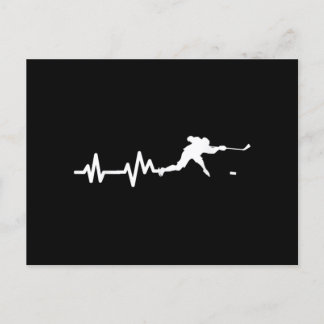 Hockey Player Heartbeat Eishockey Feiertagspostkarte