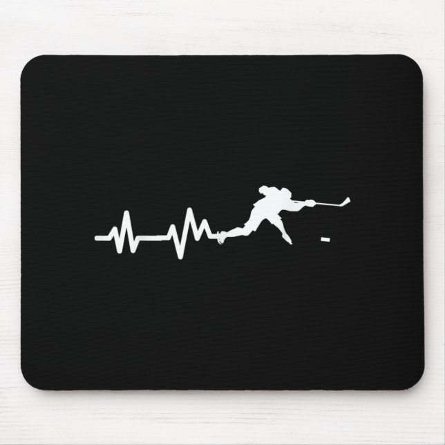 Hockey Player Heartbeat Eishockey Mousepad (Vorne)