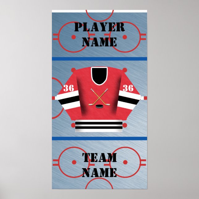 Hockey Player Jersey Poster (Vorne)