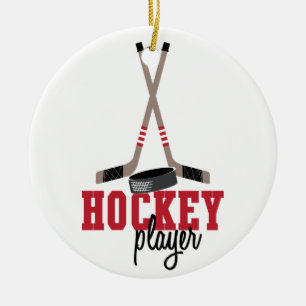Hockey Player Keramik Ornament