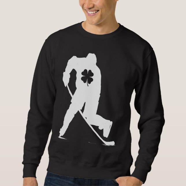 Hockey Player Lucky Shamrock C St Patricks Day Boy Sweatshirt (Vorderseite)