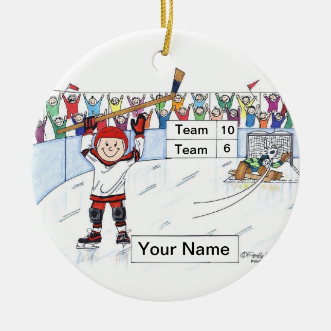 Hockey Player - Männlich Keramikornament (Vorne)