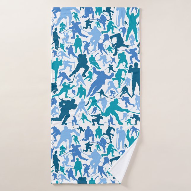 Hockey Player Pattern Badehandtuch (Badehandtuch)