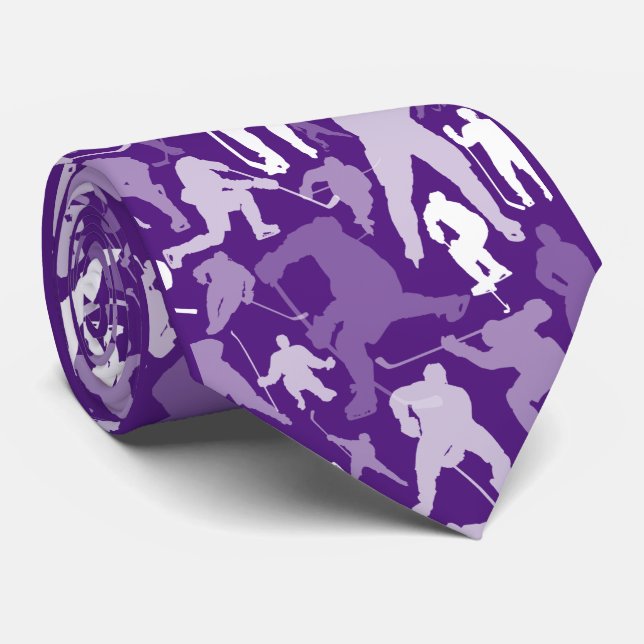Hockey Player Pattern Neck Tie Krawatte (Gerollt)