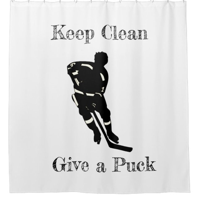 Hockey Player Sport Design Duschvorhang (Vorderseite)