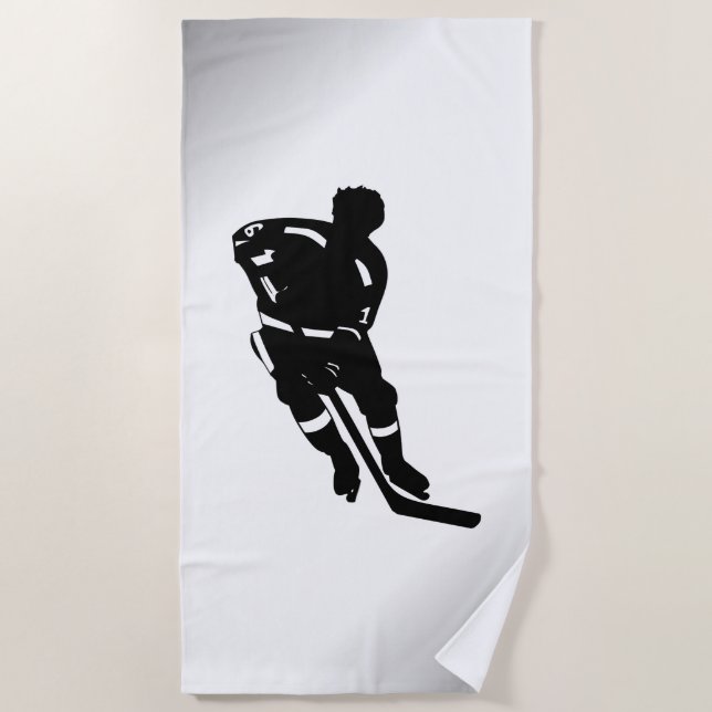 Hockey Player Sport Design Strandtuch (Vorderseite)
