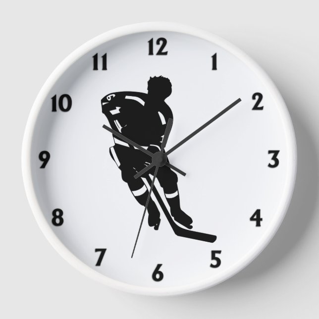 Hockey Player Sport Design Uhr (Vorderseite)
