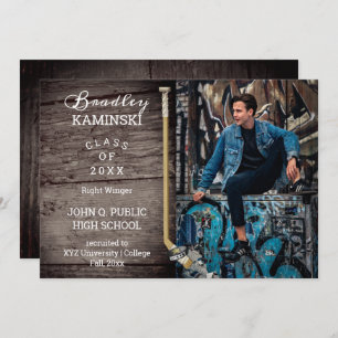 Hockey Player Sports Abschluss Foto Ankündigung