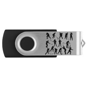 Hockey Player Sports Silhouettes USB Stick