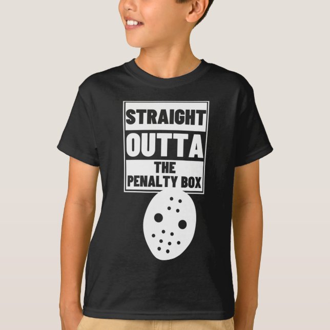 Hockey Player Straight Outta Penalty Box Funny Ice T-Shirt (Vorderseite)
