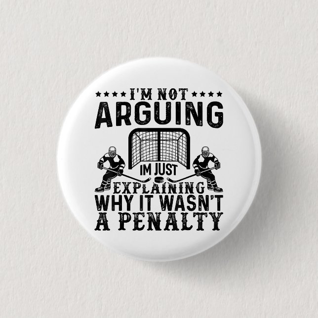 Hockey Player streiten Geschenk Funny Hockey Button (Vorderseite)