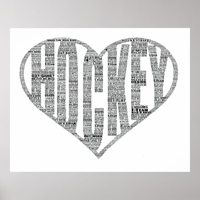 Hockey Player Team Coach Motivierend Word Art Poster (Vorne)