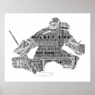 Hockey Player Team Coach Motivierend Word Art Poster