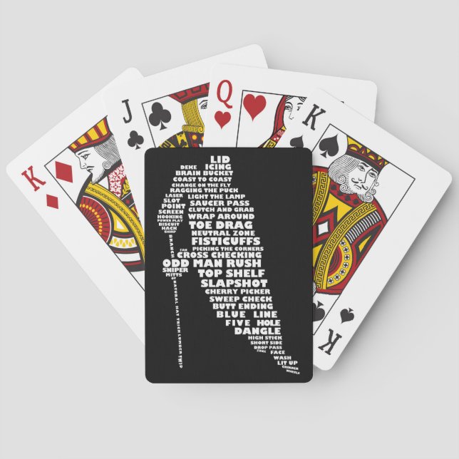 Hockey Player Text Art Playing Cards Spielkarten (Rückseite)