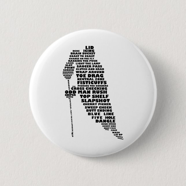 Hockey Player Tygraphy Art  Button (Vorderseite)