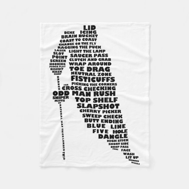Hockey Player Tygraphy Art  Fleecedecke (Vorderseite)