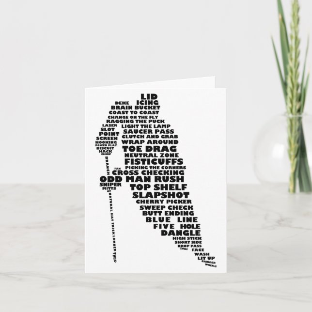 Hockey Player Tygraphy Art  Karte (Vorderseite)