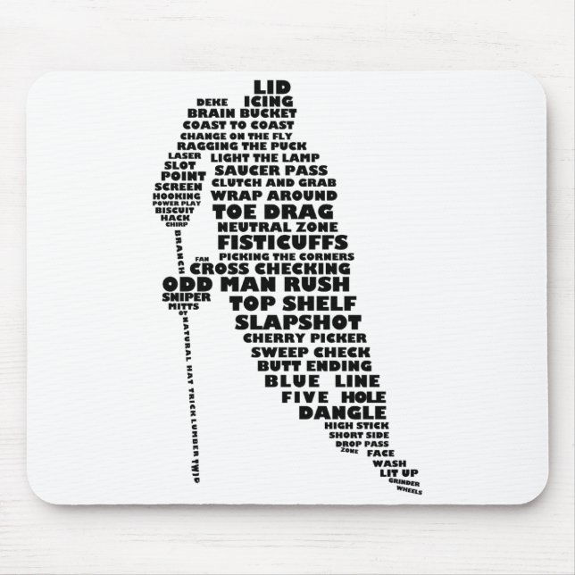 Hockey Player Tygraphy Art  Mousepad (Vorne)
