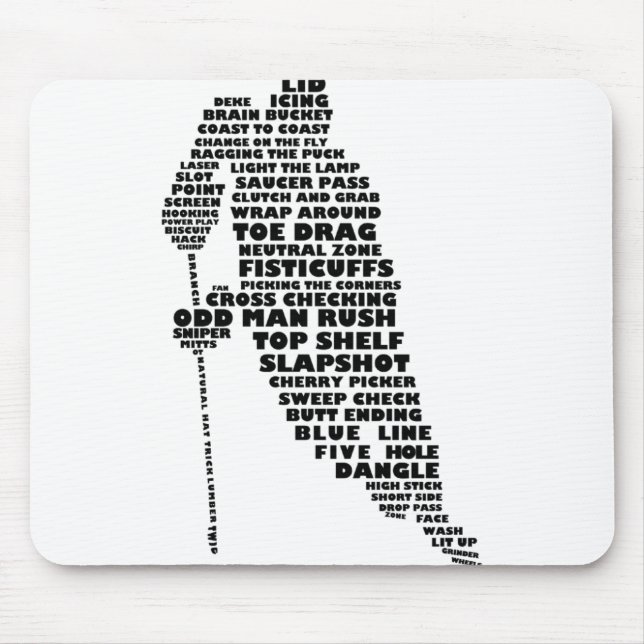 Hockey Player Tygraphy Art  Mousepad (Vorne)