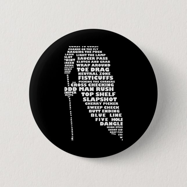 Hockey Player Tygraphy Childrens T Shirt  Button (Vorderseite)