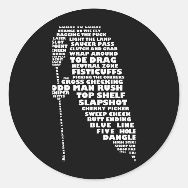 Hockey Player Tygraphy Childrens T Shirt  Runder Aufkleber (Vorderseite)