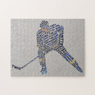 Hockey Player Typografie Puzzle