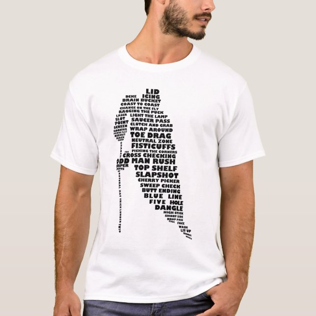 Hockey Player Typografy T-Shirt (Vorderseite)