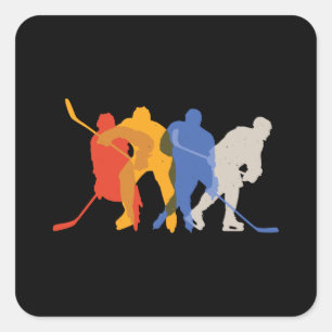 Hockey Players Quadratischer Aufkleber