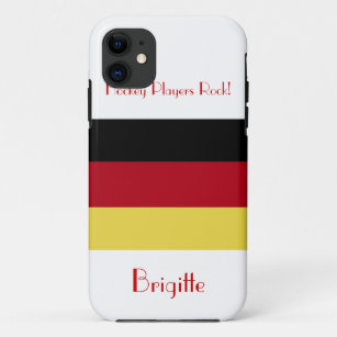 Hockey Players Rock!-deutsche Flagge+Name iPhone 11 Hülle