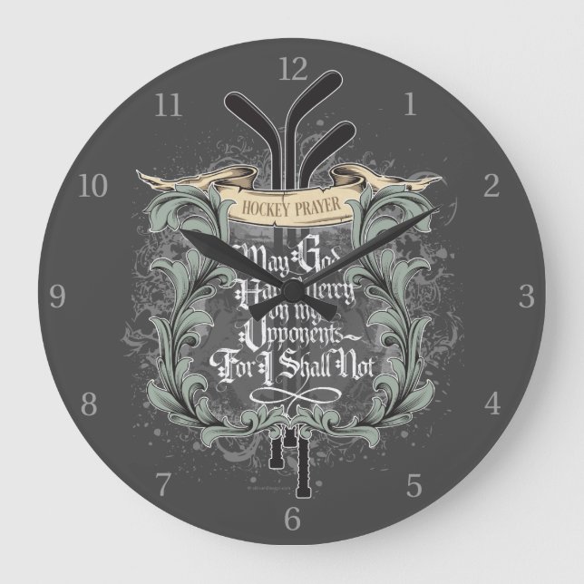 Hockey Prayer Große Wanduhr (Vorderseite)