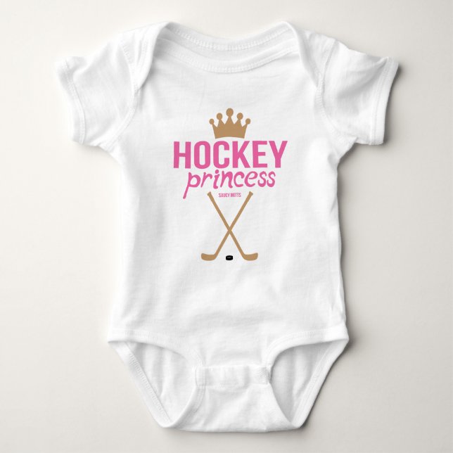 Hockey Princess Baby Girl Säugling Bodysuit Strampler (Vorderseite)