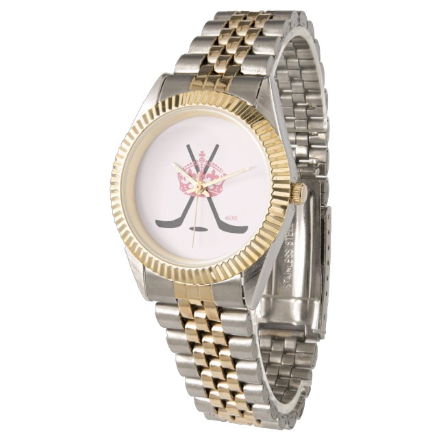 Hockey Princess ~ Hockey Mama Zwei Tone Watch Armbanduhr (Schrägansicht)