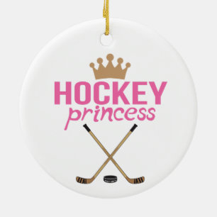 Hockey-Prinzessin Pink Keramik Ornament