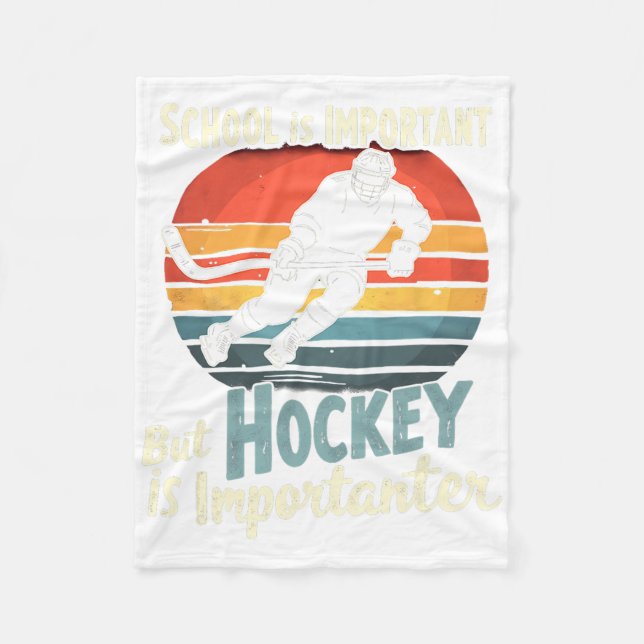 Hockey Priority Over School Funny  Fleecedecke (Vorderseite)