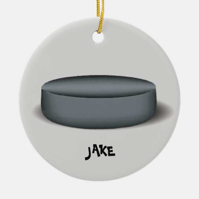 Hockey Puck Foto Ornament (Vorne)