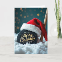 Hockey Puck Frohe Weihnachtskarte