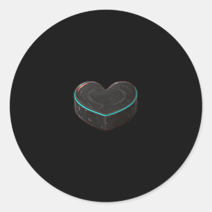 Hockey-Puck-Herz süß minimalistischer Sportliebhab Runder Aufkleber