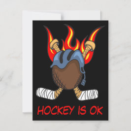 Hockey Puck in Flammen mit einem Zitat, lustiger S Postkarte