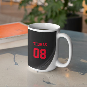 Hockey Puck Name und Nummer Personalisiert Kaffeetasse
