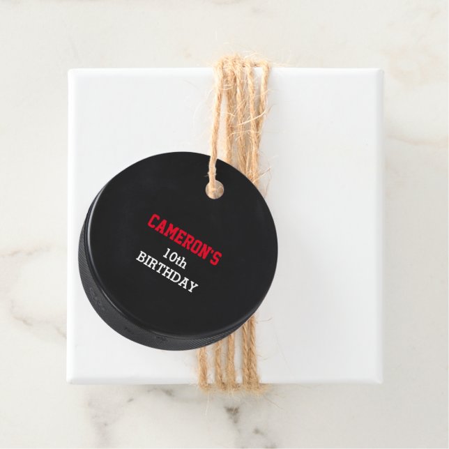 Hockey Puck Red Geschenkanhänger (Beispiel)