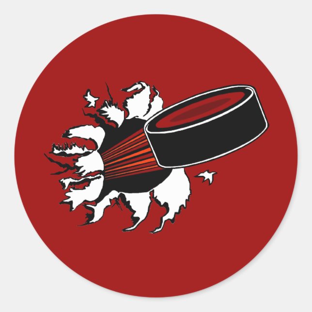 Hockey Puck Runder Aufkleber (Vorderseite)