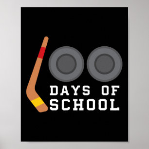 Hockey Puck Stick 100 Tage Schullehrer Junge Poster