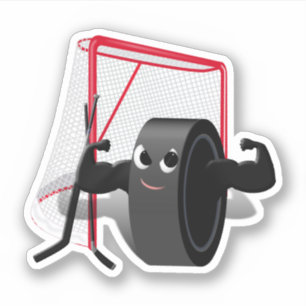 Hockey Puck und Tornetz Sport Aufkleber