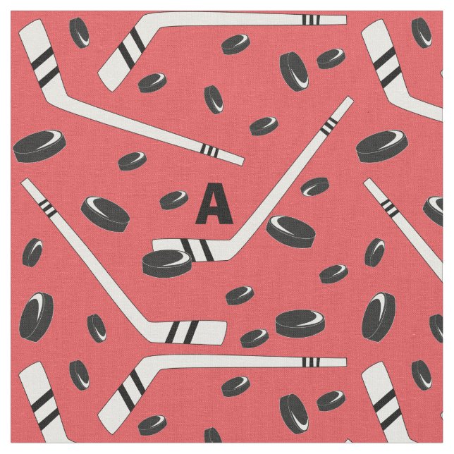 Hockey-Pucke und Stöcke Stoff (Nahaufnahme)