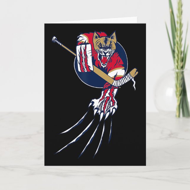 Hockey Puma Löwe Katze Eis Dschungel Bestie Torwar Karte (Vorderseite)