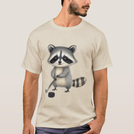 Hockey Raccoon Baseball T-Shirt - Fun Ice Hockey ⛸